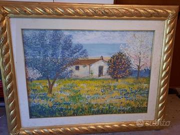 Quadro "giardino nel podere" di Michele Cascella