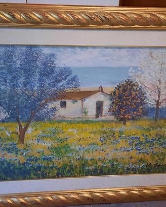 Quadro "giardino nel podere" di Michele Cascella