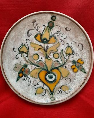 E. Schiavon Piatto d'arte tema vegetale MidCentury