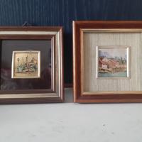 coppia quadretti oro e argento 10x11