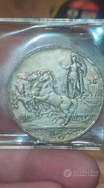 monete italiana 5 lire 1914