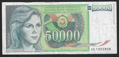Jugoslavia - banconota circolata da 50000 Dinari