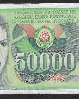 Jugoslavia - banconota circolata da 50000 Dinari