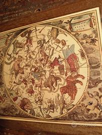 stampa su legno vintage sfera celeste astrologia