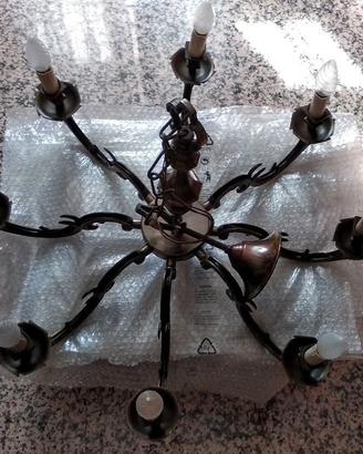 LAMPADARIO IN BRONZO A 8 BRACCIA DEL 1967