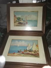 Quadri olio su compensato circa 35x25 anni 50