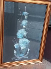 Quadro fiori azzurri 