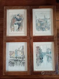Collezione 4 litografie Mario Vellani Marchi