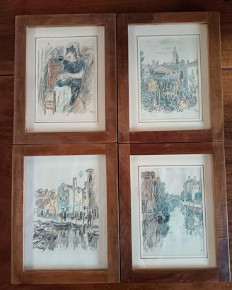 Collezione 4 litografie Mario Vellani Marchi