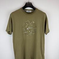 T-shirt verde con stampa Stone Island
