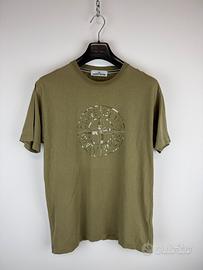 T-shirt verde con stampa Stone Island