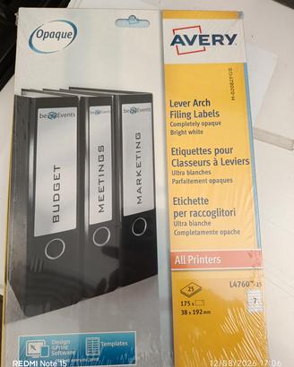 Avery etichette per raccoglitori 