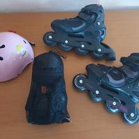 Pattini Roller + caschetto e set protezione 