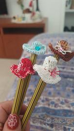 penne con SEGNAPENNE fatto all'uncinetto 