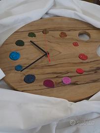 Orologio da parete artigiane in legno di  ulivo 