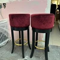 Coppia di sgabelli seduta velluto bordeaux