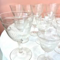 Set bicchieri e caraffa vetro inciso