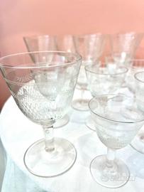 Set bicchieri e caraffa vetro inciso