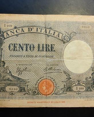 Banconota Barbetti 100 Lire 1933 Azzolini Cima SPL