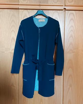 Cappottino blu lana e cashmere
