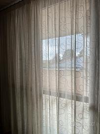 Tende con fantasia + bastoni in metallo bronzo