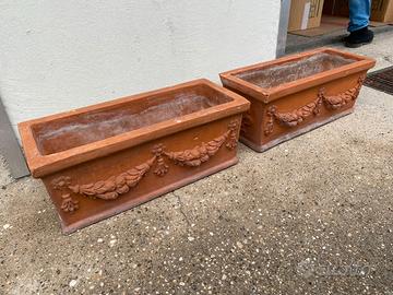 2 Fioriere cassette festonate terracotta fiorentin
