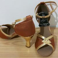 Scarpe donna da ballo n. 37  bronzo oro nuove