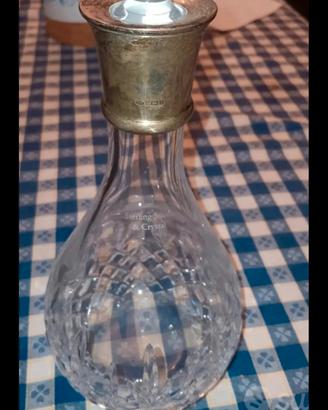 bottiglia  di cristallo  e argento 925