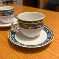 Servizio tazze caffe decorate - 4 tazze e piattini