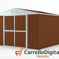 Box struttura lamiera Acciaio 327x307 legno scuro