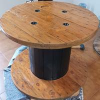 Tavolino realizzato con bobina legno - Pino