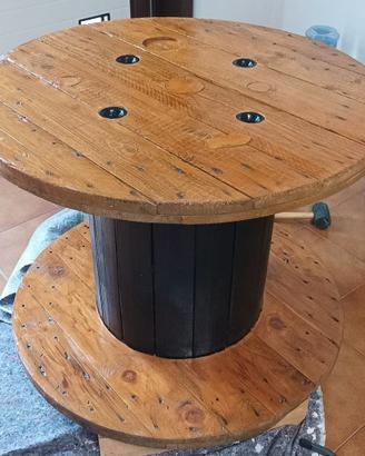 Tavolino realizzato con bobina legno - Pino