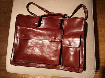 borsa uomo pelle vintage marrone