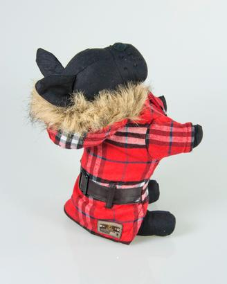 Giubbotto cane scozzese rosso con cappuccio 