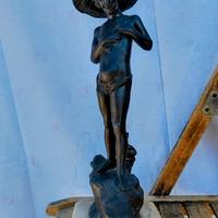 Statua di bronzo antica perfetta firmata Varlese.