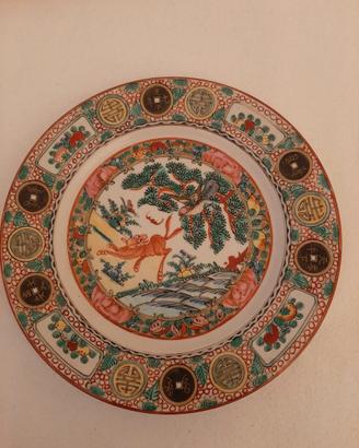Grande piatto porcellana cinese vintage 26 cm