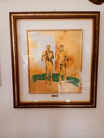 Quadro con serigrafia su lamina d'oro 