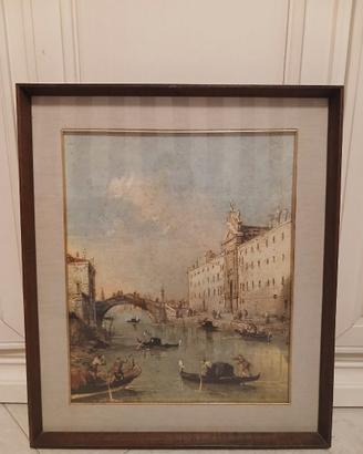 Quadro D'Epoca – Veduta di Venezia con Gondole