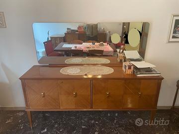 credenza  buffet vintage con vetrina - anni '50