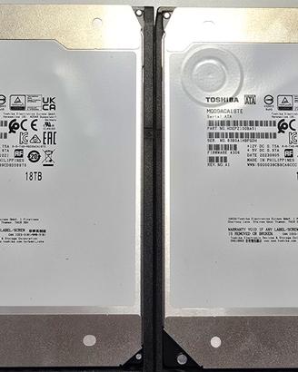 Hard disk Toshiba MG09 da 18 TB, 2 disponibili
