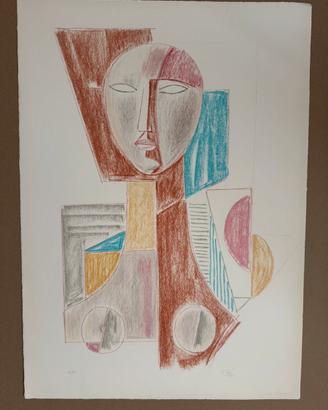 Mario tozzi - litografia 50x70cm arte italiana