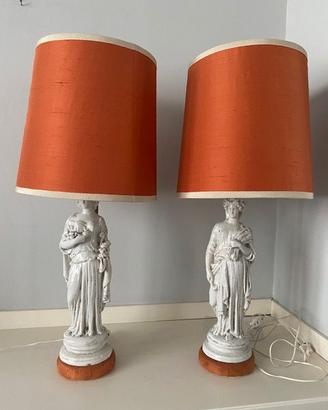 Coppia lampade da tavolo vintage in ceramica