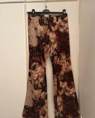 Pantalone vintage in velluto fantasia