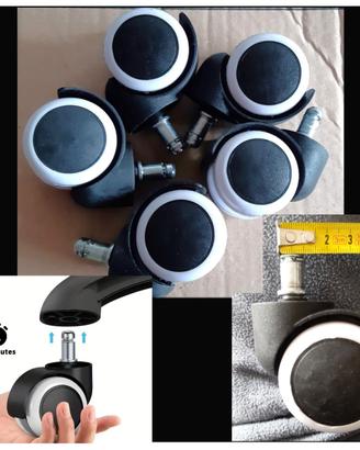5 Ruote Sedia Ufficio Gaming (misura precisa) *TOP