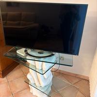 Porta tv a tre piani pietra e vetri originali