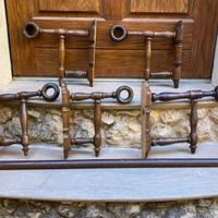 Reggi tenda antico legno tornito 2 coppie bastone