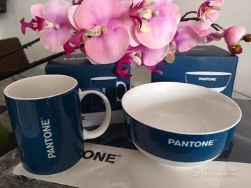 NUOVO set colazione Pantone, tazza, ciotola, tovag