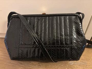 Borsa vintage in pelle pregiata nera