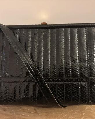 Borsa vintage in pelle pregiata nera