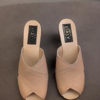 Ciabatte Zatteroni Pelle Beige Made in Italy